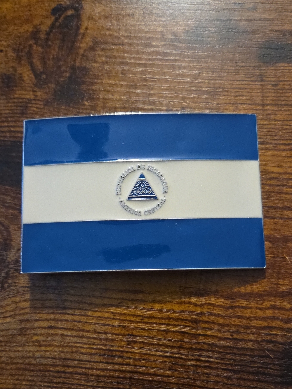 Republic of Nicaragua Flag Belt Buckle Nicas Nicaraguans Country Nation Western